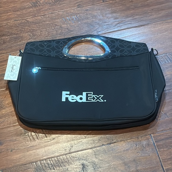 FedEx Black Handbag with Silver Accents - No crossbody strap included. - Picture 1 of 8